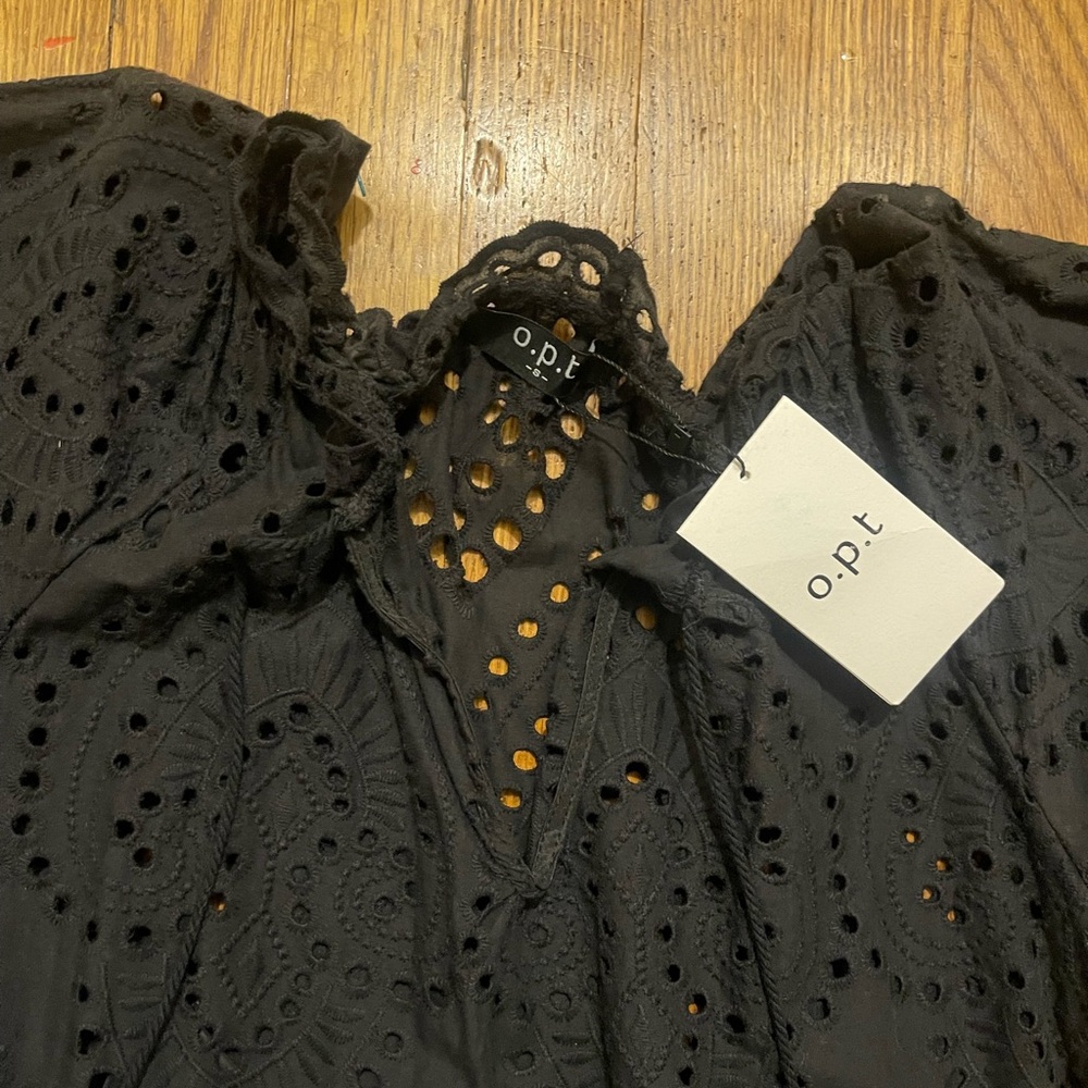 Anthropologie OPT Black Eyelet Dress - Picture 4 of 4